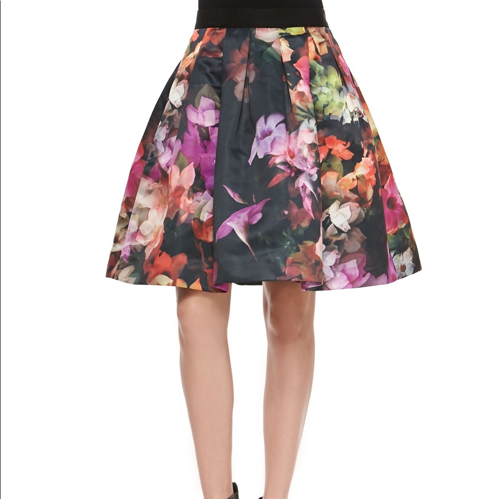Ted Baker Cascading Floral Pleated Full Skirt